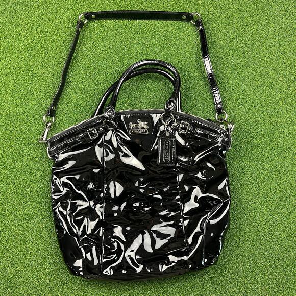 Coach Handbags - Coach Madison Lindsey Satchel Leather Shoulder Bag #18641 Convertible Handles